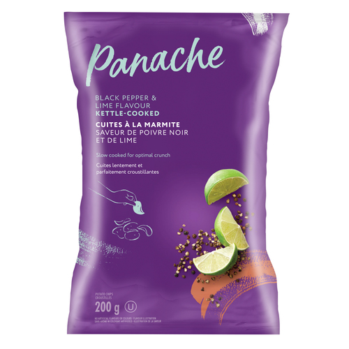 Kettle Cooked Potato Chips Black Pepper & Lime 200 g
