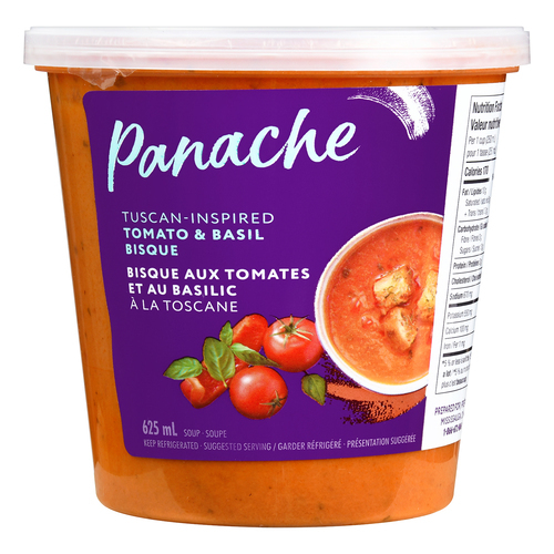 Tuscan Inspired Tomato Basil Bisque Soup 625 ml Panache.ca